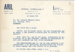 [Carta] 1948 ene. 10, Santiago, Chile [a] Joaquín Edwards Bello