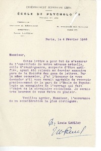 [Carta] 1946 feb. 4, París, Francia [a] Joaquín Edwards Bello