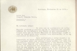 [Carta] 1959 nov. 21, Santiago, Chile [a] Joaquín Edwards Bello
