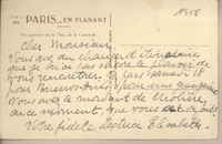 [Tarjeta postal] 1949, Paris, Francia [a] Joaquín Edwards Bello