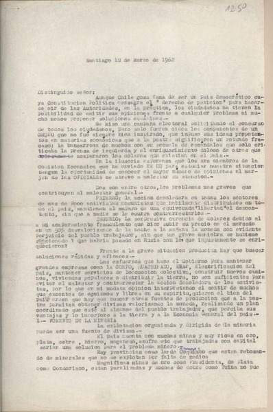 [Carta] 1962 marzo 1, Santiago, [Chile] [a] Joaquín Edwards Bello