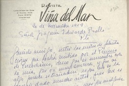 [Carta] 1959 noviembre 20, Viña del Mar, [Chile] [a] Joaquín Edwards Bello