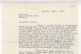 [Carta] 1960 enero 9, Santiago, [Chile] [a] Joaquín Edwards Bello