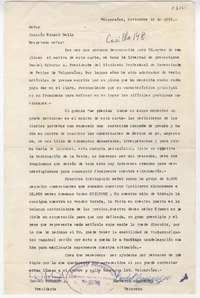 [Carta] 1959 noviembre 19, Valparaíso, [Chile] [a] Joaquín Edwards Bello