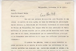 [Carta] 1959 noviembre 19, Valparaíso, [Chile] [a] Joaquín Edwards Bello