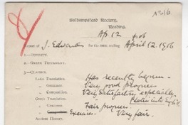 [Carta] 1906 abril 12, Sulhamstead, Inglaterra [al] Sr. Joaquín Edwards G.