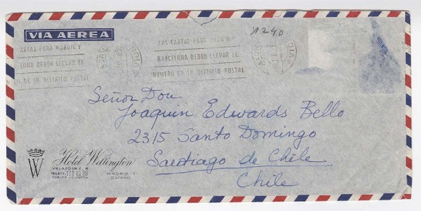 [Carta] 1963 noviembre 3, Madrid, España [a] Joaquín Edwards Bello