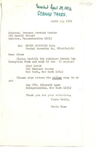 [Carta] 1971 mar. 22, New York [a] Doris Dana