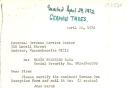 [Carta] 1971 mar. 22, New York [a] Doris Dana