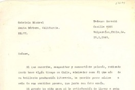 [Carta] 1949 ene. 4, Valparaíso, Chile [a] Gabriela Mistral, Santa Bárbara, California