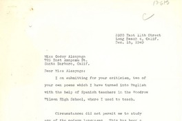 [Carta] 1949 dec. 15, Long Beach, California [a] [Lucila] Godoy Alcayaga