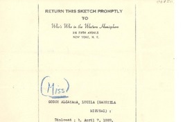 [Carta] 1944 mar. 21, Petrópolis, Brasil [a] Who's Who in the Wester Hemisphere, New York
