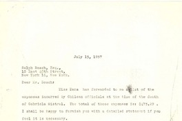[Carta] 1957 jul. 15, New York [a] Ralph Bosch, Esq., New York