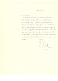 [Carta] 1954 may. 19, [Santiago, Chile] [a] Doris Dana, [New York]