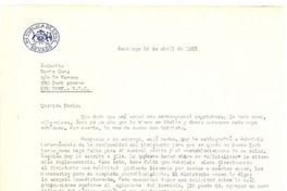 [Carta] 1953 abr. 18, Santiago, Chile [a] Doris Dana, [New York]