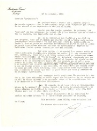 [Carta] 1954 oct. 17, Santiago, Chile [a] Doris Dana, [New York]