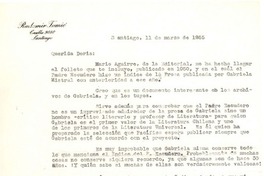 [Carta] 1955 mar. 11, Santiago, Chile [a] Doris Dana, [New York]
