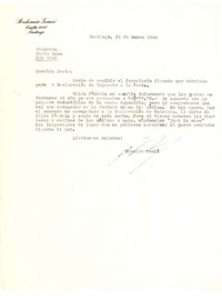 [Carta] 1955 mar. 21, Santiago, Chile [a] Doris Dana, [New York]