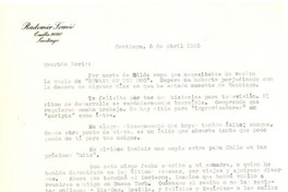 [Carta] 1955 abr. 6, Santiago, Chile [a] Doris Dana, [New York]