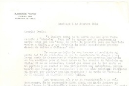 [Carta] 1955 feb. 4, Santiago, Chile [a] Doris Dana, [New York]