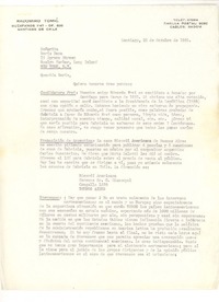 [Carta] 1956 oct. 25, Santiago, Chile [a] Doris Dana, [New York]