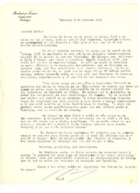 [Carta] 1957 feb. 8, Santiago, Chile [a] Doris Dana, [New York]