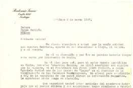 [Carta] 1957 mar. 2, Santiago, Chile [a] Palma Guillén de Nicolau, México