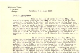 [Carta] 1958 ene. 8, Santiago, Chile [a] Doris Dana, [New York]