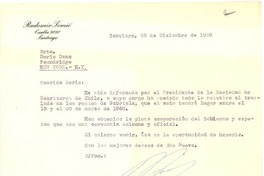 [Carta] 1959 dic. 29, Santiago, Chile [a] Doris Dana, New York