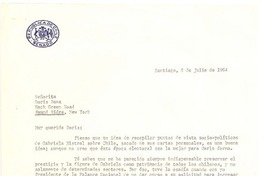 [Carta] 1964 jul.9, Santiago, Chile [a] Doris Dana, New York