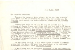 [Carta] 1964 jul. 6, Pound Ridge, New York [a] Radomiro Tomic, [Santiago de Chile]