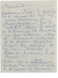 [Carta] [1957?] dic. 3, Montevideo, Uruguay [a] Doris Dana, [New York]