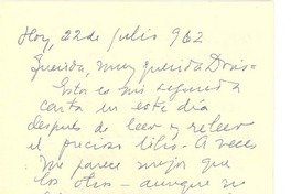 [Carta] 1962 jul.22 [Montevideo, Uruguay] [a] Doris Dana, [New York]