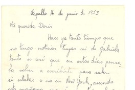 [Carta] 1953 jun. 14, Rapallo, [Italia] [a] Doris Dana, [New York]