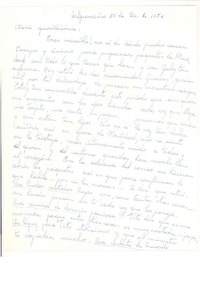 [Carta] 1956 dic. 20, Valparaíso, [Chile] [a] Doris Dana, [New York]