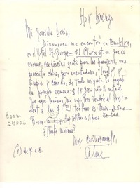 [Carta] [1957], [New York] [a] Doris Dana, [New York]