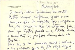 [Carta] 1962, jul. 10 [Montevideo, Uruguay] [al] Doris Dana, [New YorK]