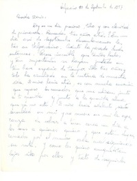 [Carta] 1957, sep. 10, Valparaíso, Chile [a] Doris Dana, [New York]