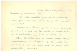[Carta] 1964, jun. 22, Santiago, Chile [a] Doris Dana [New York]