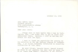 [Carta] 1965, oct. 13, [New York] [a] Sylvia Horst, Washington