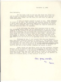 [Carta] 1966, nov. 3, [New York] [a] Radomiro Tomic, [Washington, D.C.]