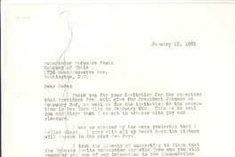 [Carta] 1967, jan. 19, [New York] [a] Radomiro Tomic, Washington, D.C.