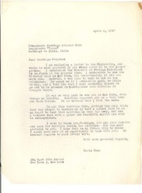 [Carta] 1957, abr. 6, New York [a] Santiago Polanco Nuño, Santiago, Chile