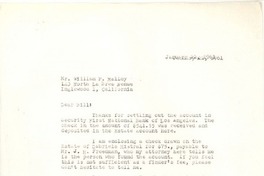 [Carta] 1961, jan. 22, New York [a] William P. Malloy, California