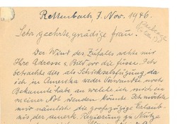 [Carta], 1946 nov. 7, Schrobenhausen, Alemania [a] [Gabriela Mistral]