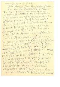 [Carta], 1947 jun. 7, Lowenburg, Alemania [a] Gabriela Mistral