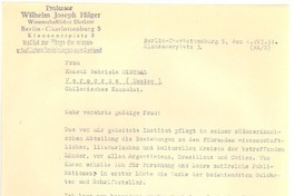 [Carta], 1951 jul. 4, Berlin, Alemania [a] Gabriela Mistral, Veracruz, México