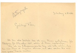 [Carta], 1946 sep. 1, Indenburg, Österreich [a] Gabriela Mistral