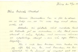 [Carta], 1948 oct. 25, Kövia Yämtland, Suecia [a] Gabriela Mistral