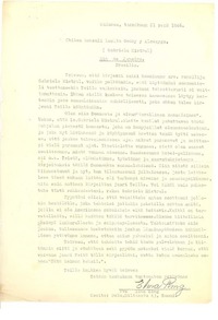 [Carta], 1946 p:nä 21, Oulussa, Tammikuun, Suomi [a] Gabriela Mistral, Río de Janeiro, Brasil